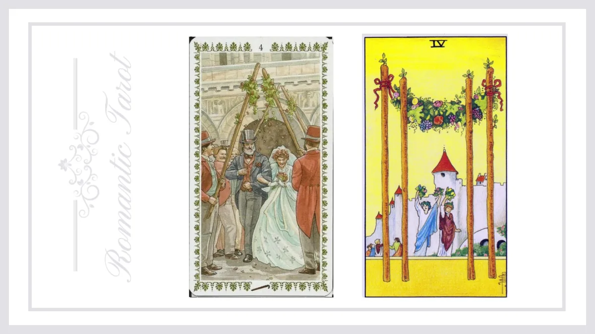 로맨틱타로 완드 4 (Four of Wands)해석